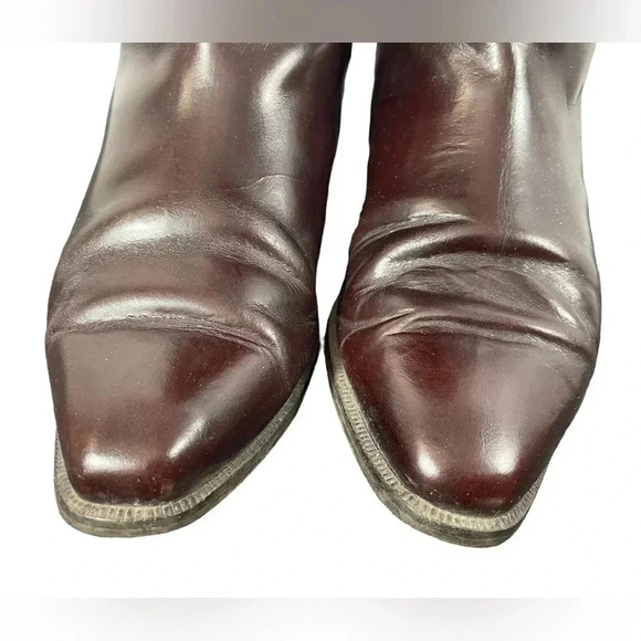 Ascot 1908 Equestrian Embossed Riding Boots Brown Black Leather Size 37/6.5 - Picture 6 of 10